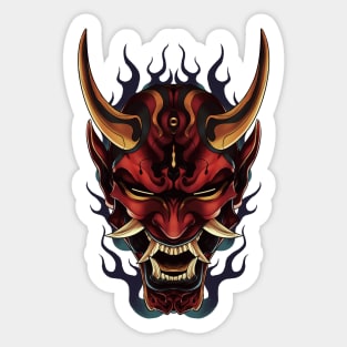 Red Oni Mask Sticker